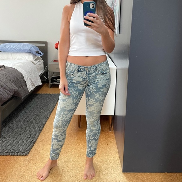 Free People Denim - Low Rise Floral Denim by Free People